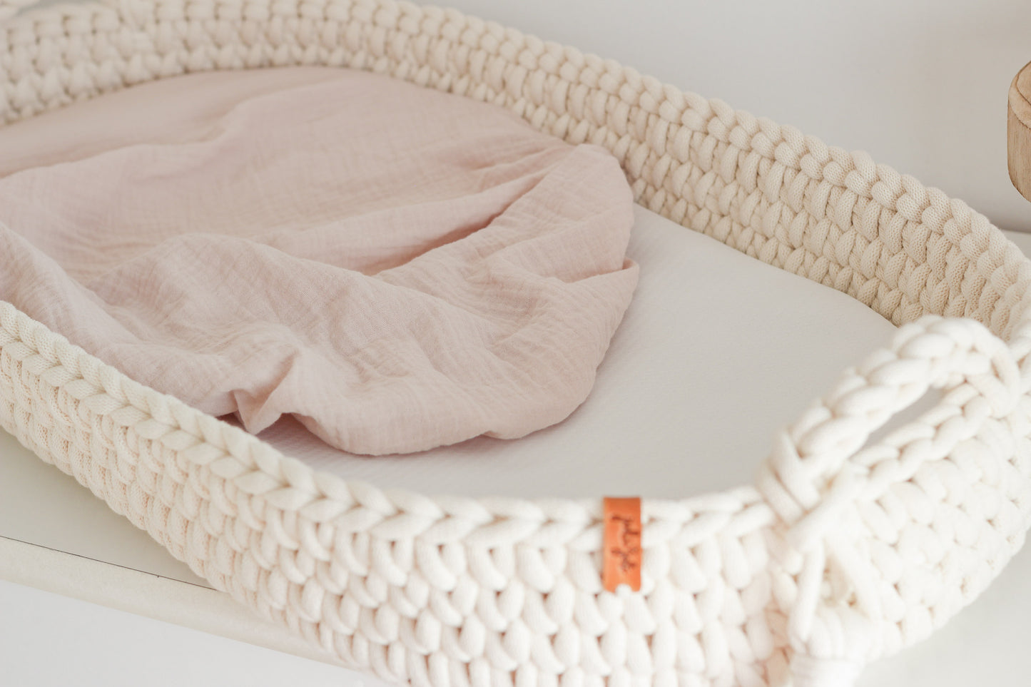 MUSLIN FITTED SHEET | LIGHT BEIGE