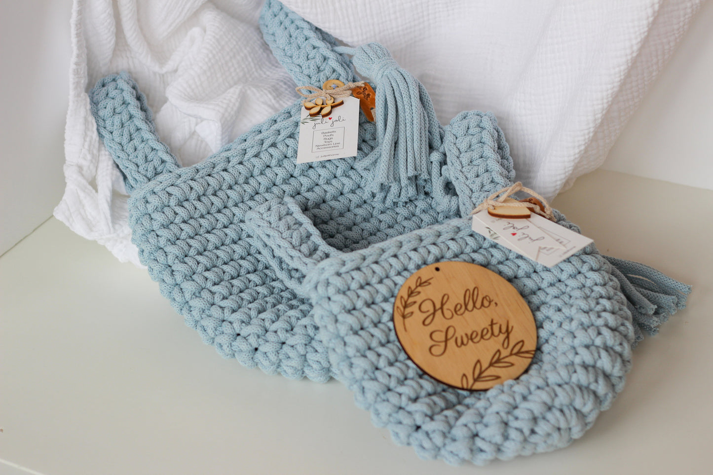 BIG HANGING POCKET BASKET | MISTY