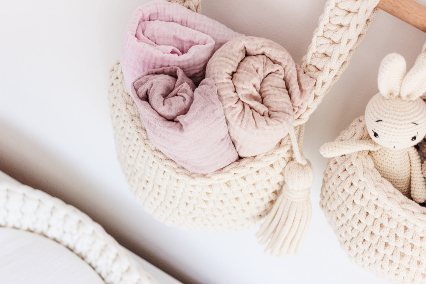HANGING POCKET BASKETS SET of 2 | NATURAL