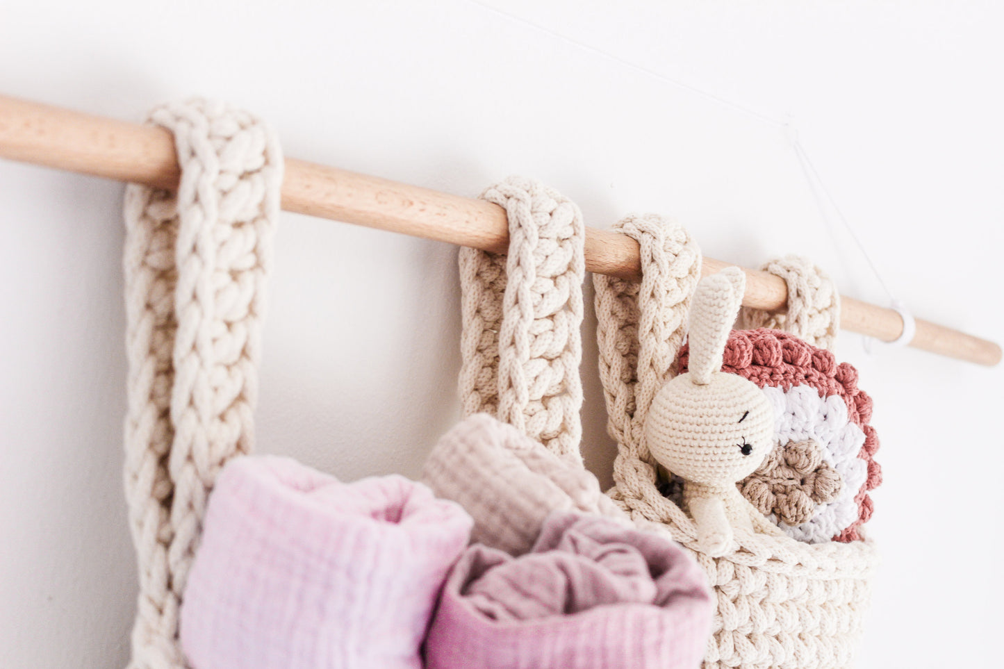 HANGING POCKET BASKETS SET of 2 | NATURAL