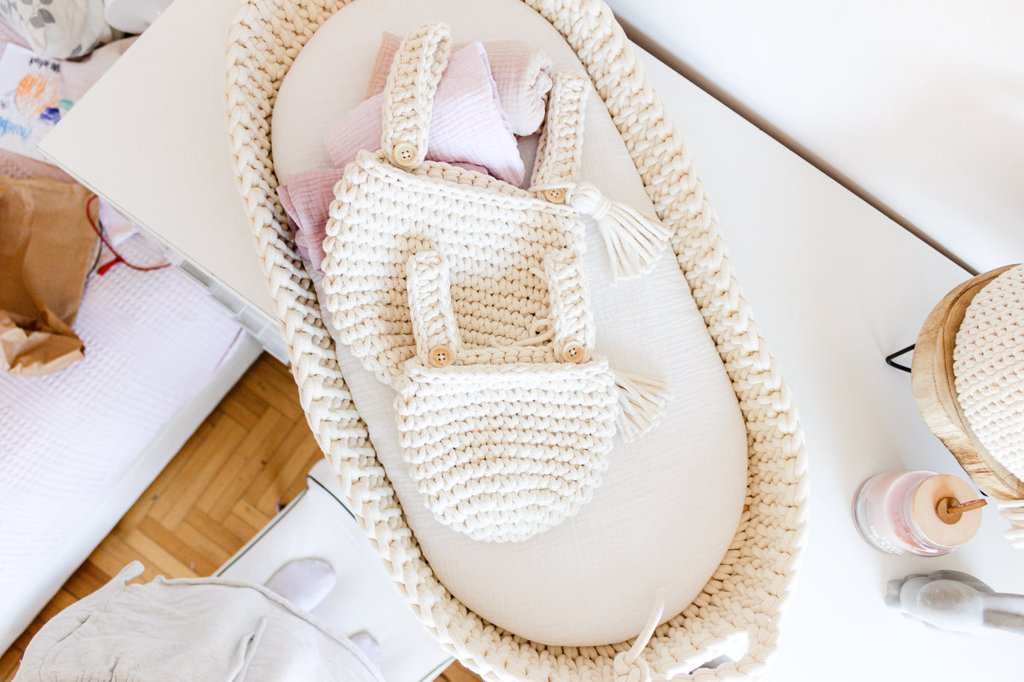 HANGING POCKET BASKETS SET of 2 | NATURAL