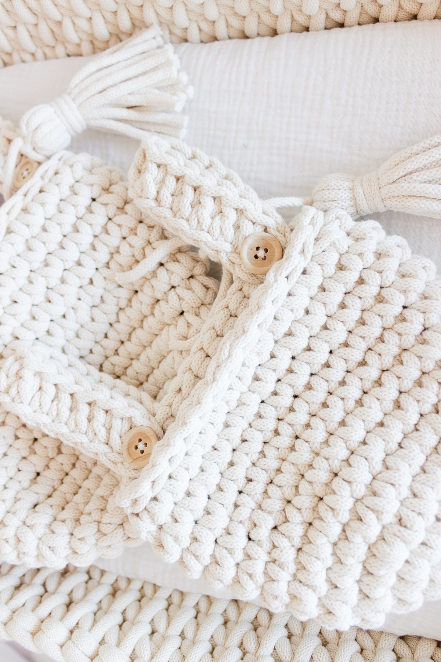 HANGING POCKET BASKETS SET of 2 | NATURAL
