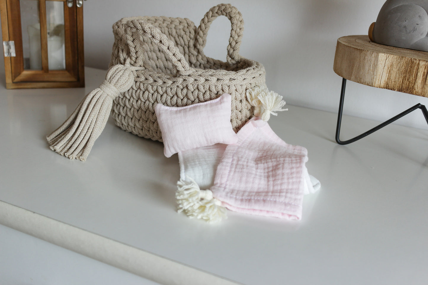 22cm MINI DOLL MOSES BASKET | BEIGE
