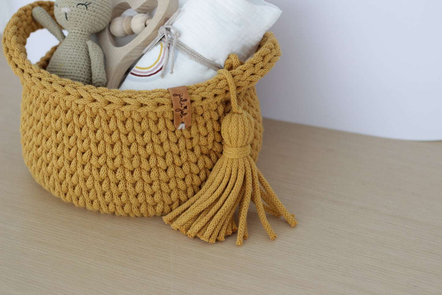 ROUND DIAPER BASKET 20cm | MUSTARD