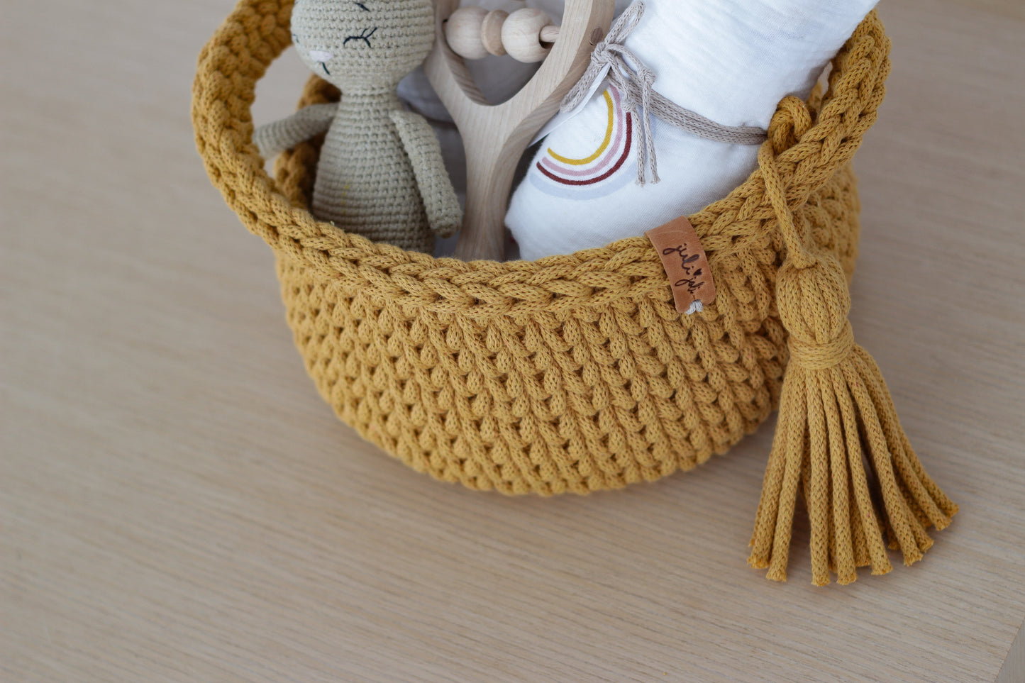ROUND DIAPER BASKET 20cm | MUSTARD
