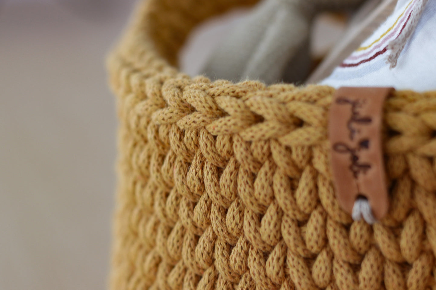 ROUND DIAPER BASKET 20cm | MUSTARD