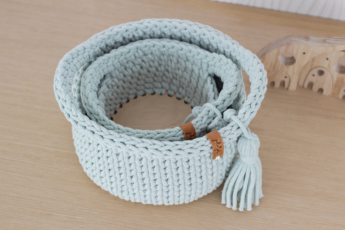 ROUND DIAPER BASKETS 15 + 20cm | MILKY GREEN