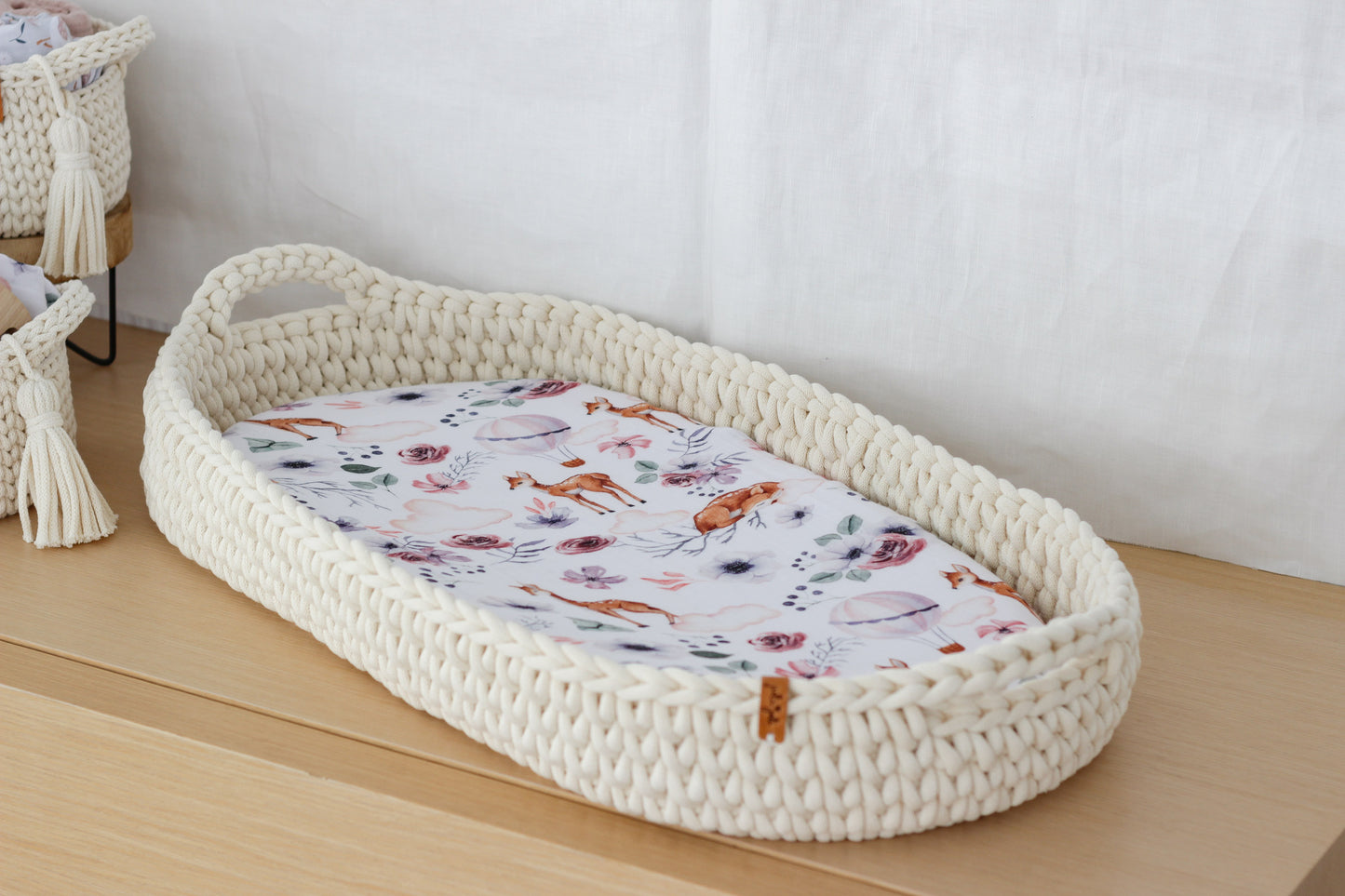 PREMIUM COTTON FITTED SHEET | DEER and FLOWERS
