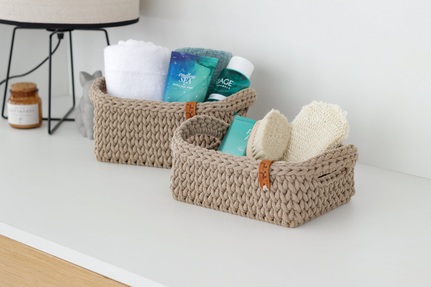 RECTANGLE BASKET SET of 2 | SAND