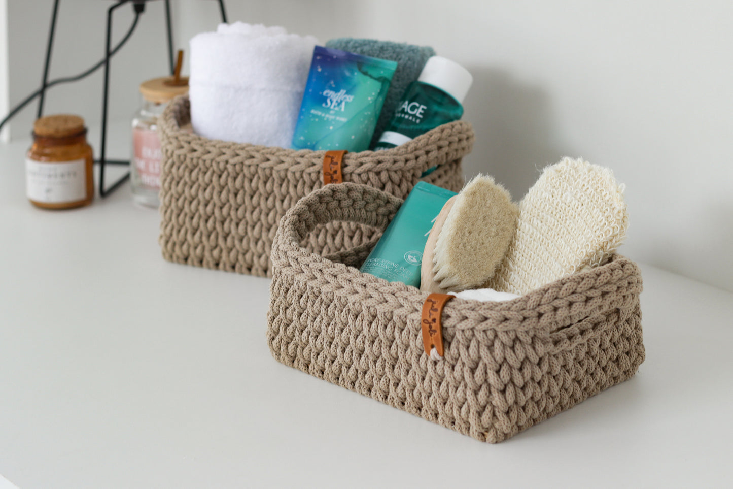 RECTANGLE BASKET SET of 2 | SAND