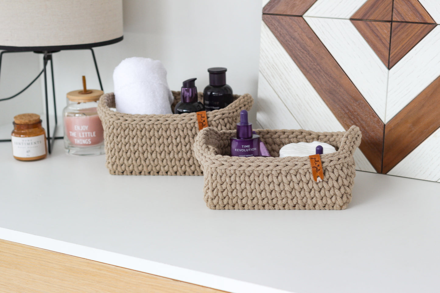 RECTANGLE BASKET SET of 2 | SAND