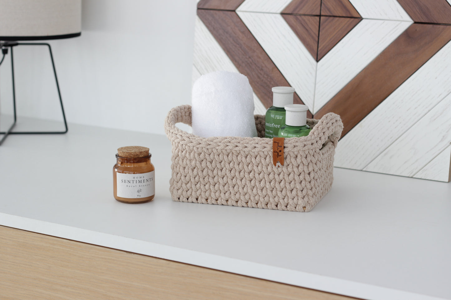 RECTANGLE BASKET MEDIUM | WARM BEIGE