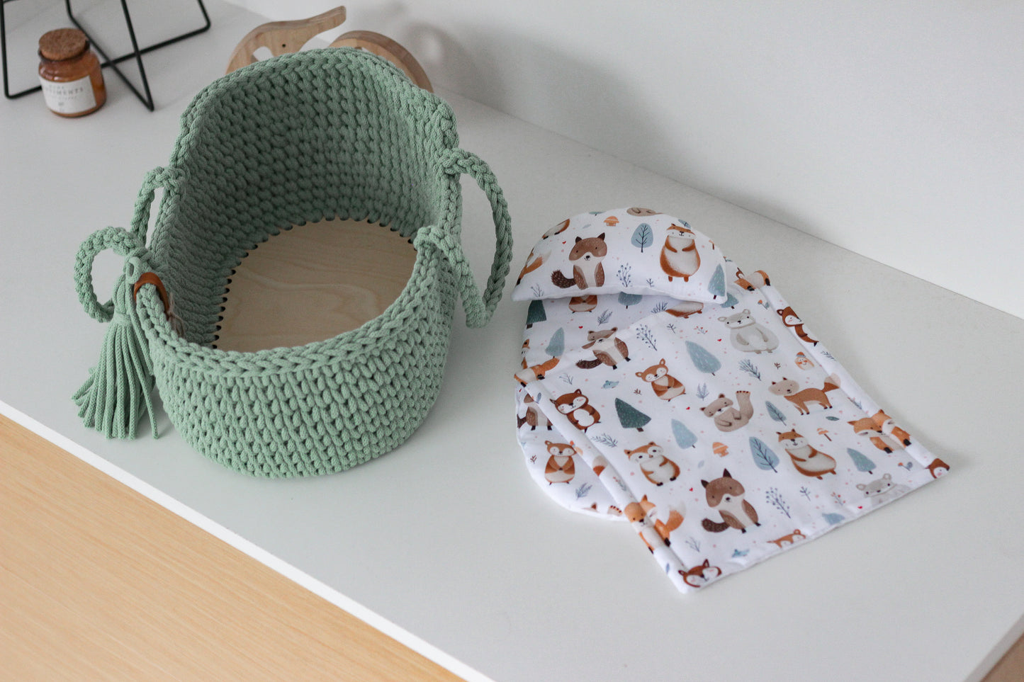 42cm DOLL MOSES BASKET | ALOE