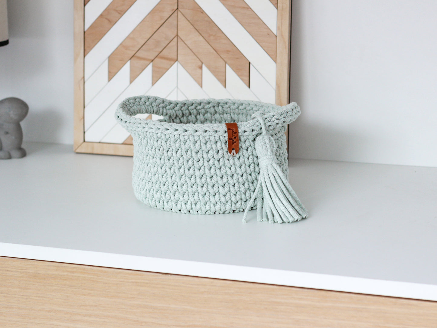 ROUND DIAPER BASKET 20cm | MILKY GREEN