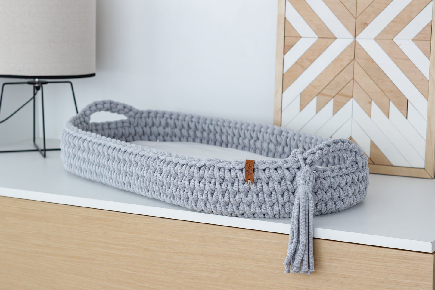BABY CHANGING BASKET | Light Grey