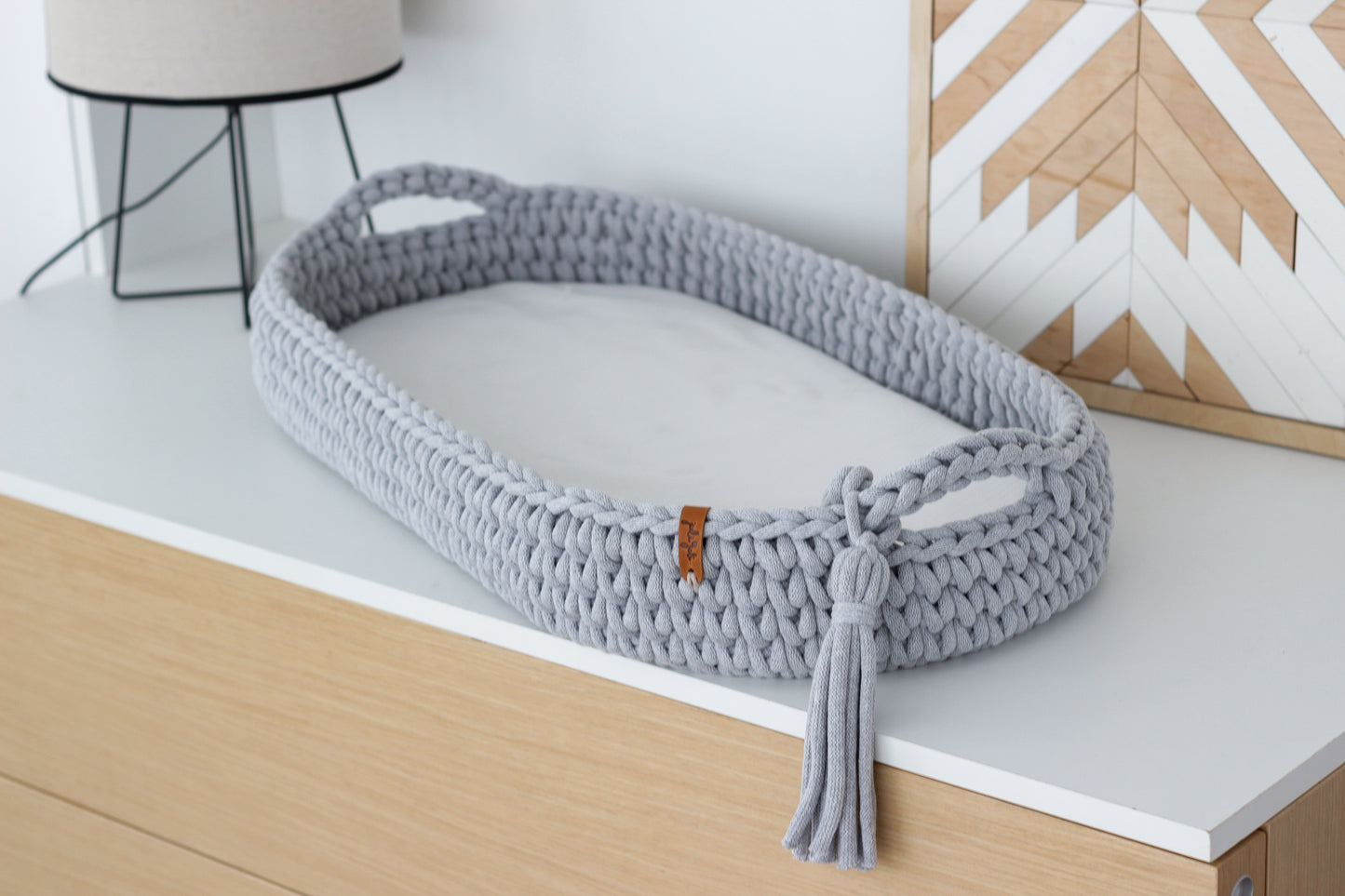 BABY CHANGING BASKET | Light Grey
