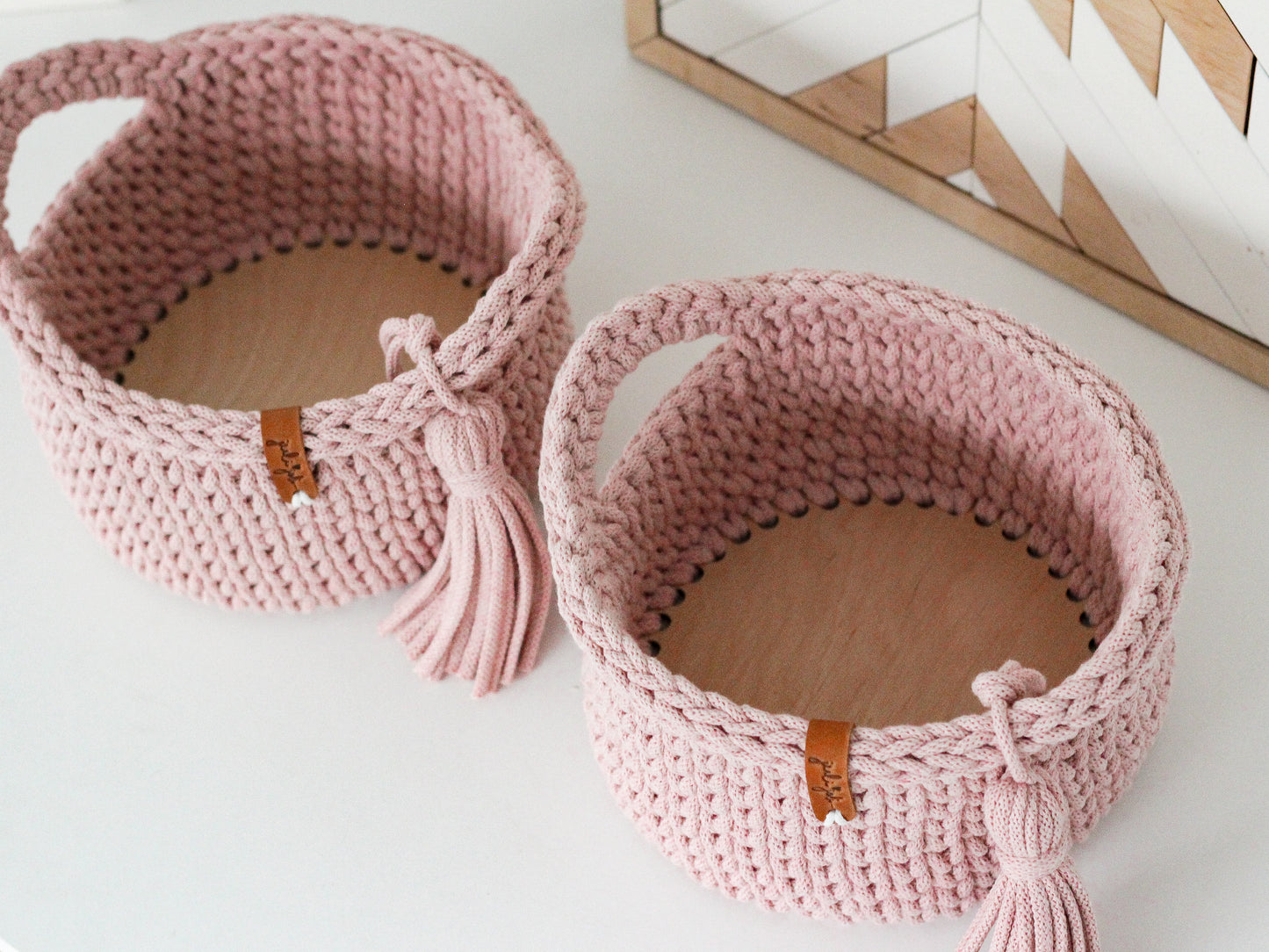 ROUND DIAPER BASKETS 20 + 20cm | PASTEL PINK