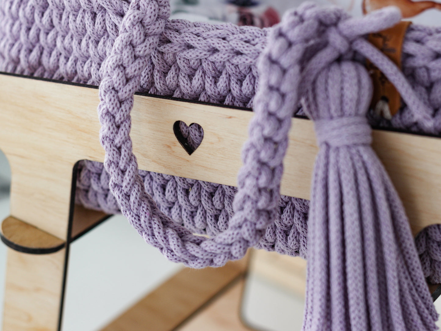 37cm DOLL MOSES BASKET | LAVENDER