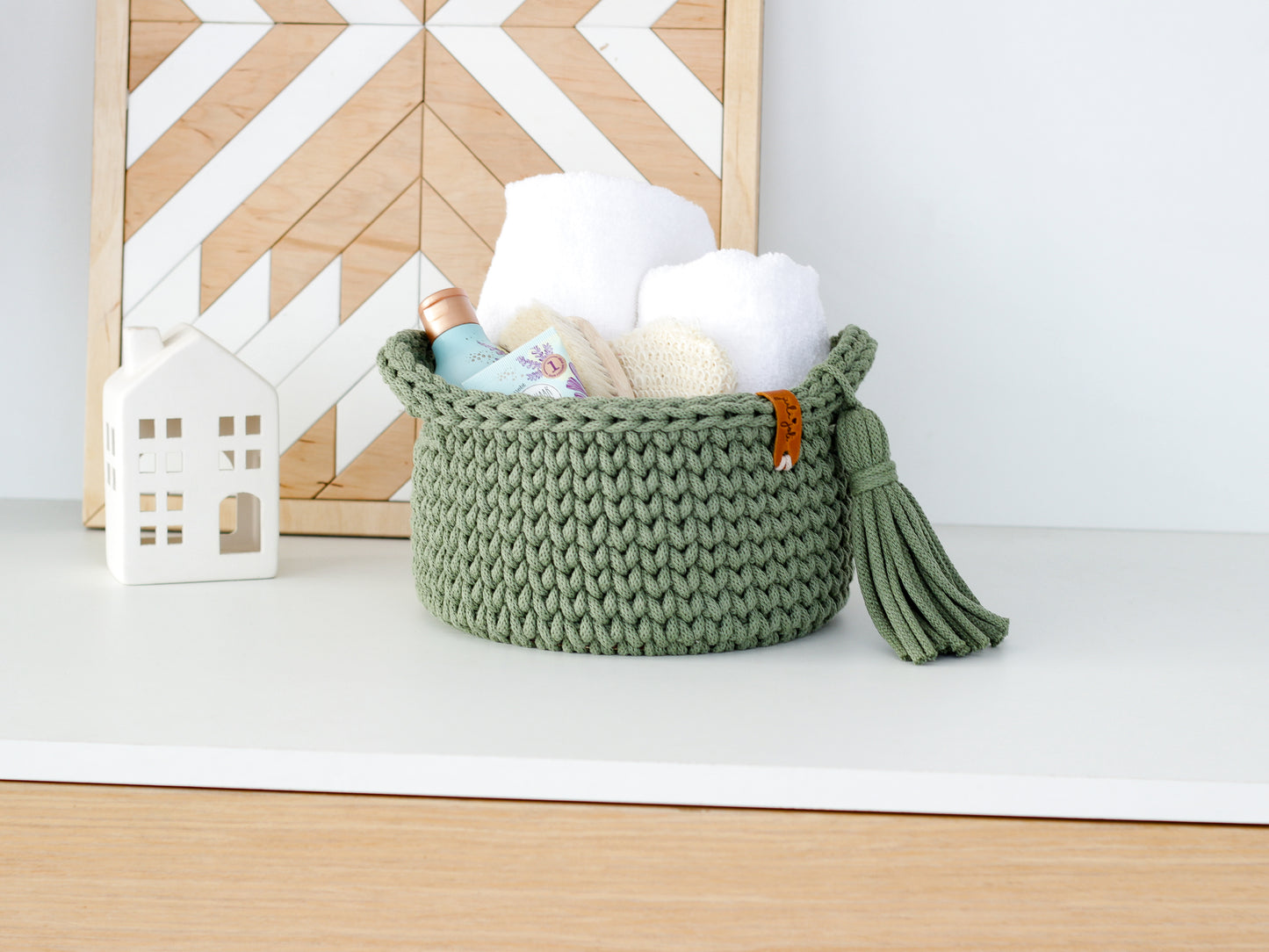 ROUND DIAPER BASKET 20cm | EUCALYPTUS