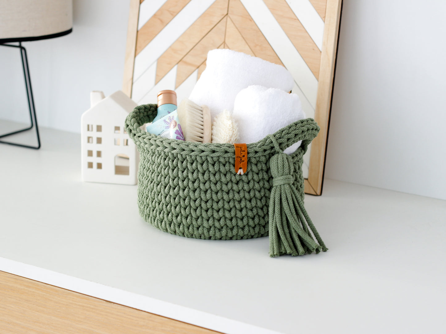 ROUND DIAPER BASKET 20cm | EUCALYPTUS