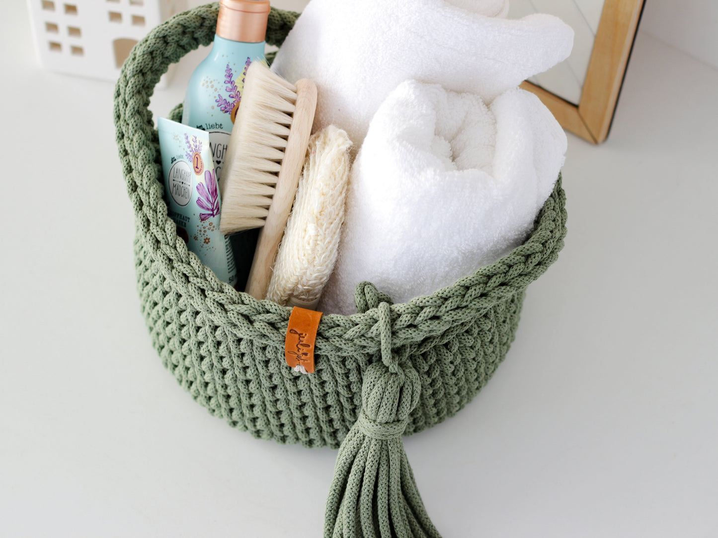 ROUND DIAPER BASKET 20cm | EUCALYPTUS