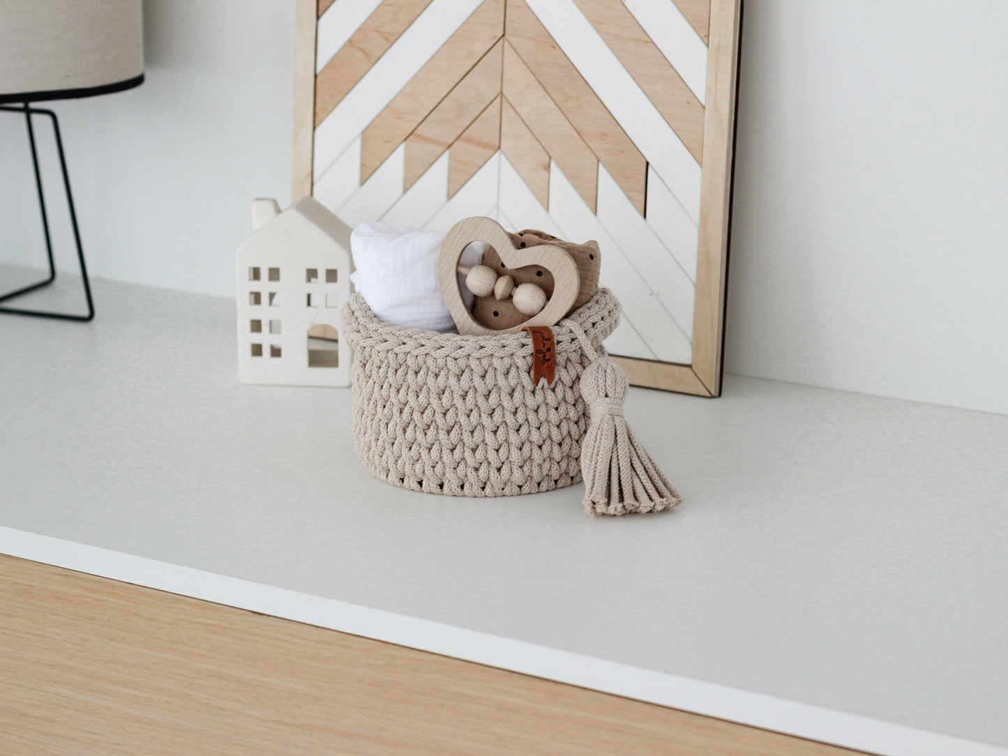 ROUND DIAPER BASKET 15cm | WARM BEIGE