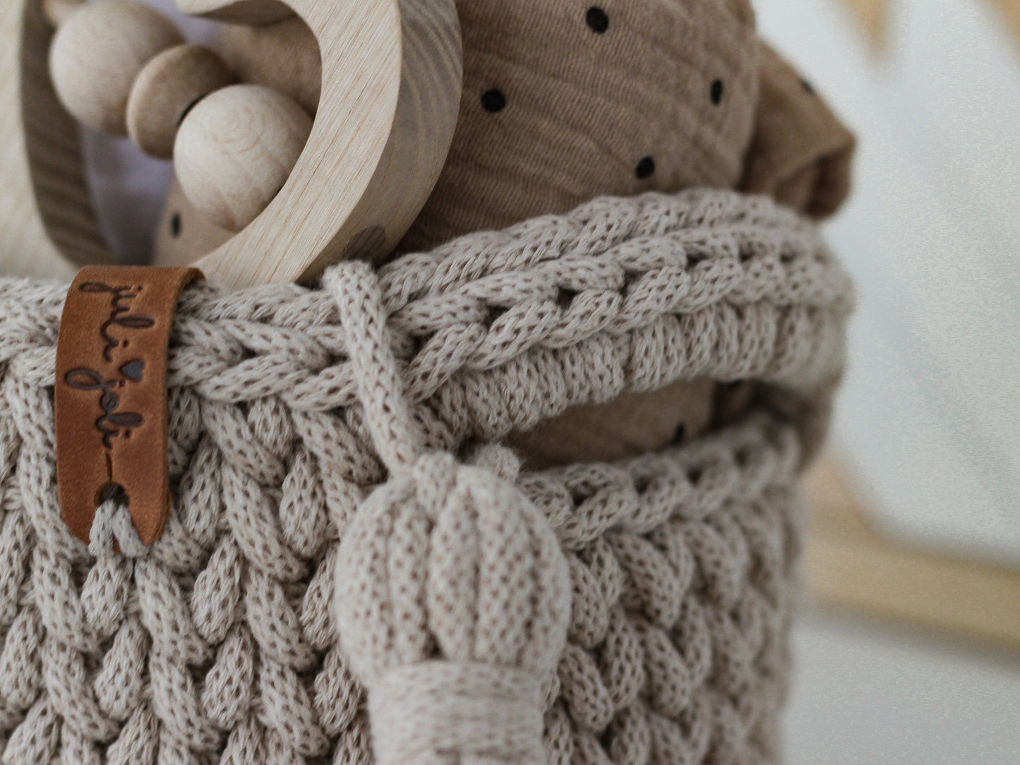 ROUND DIAPER BASKET 15cm | WARM BEIGE