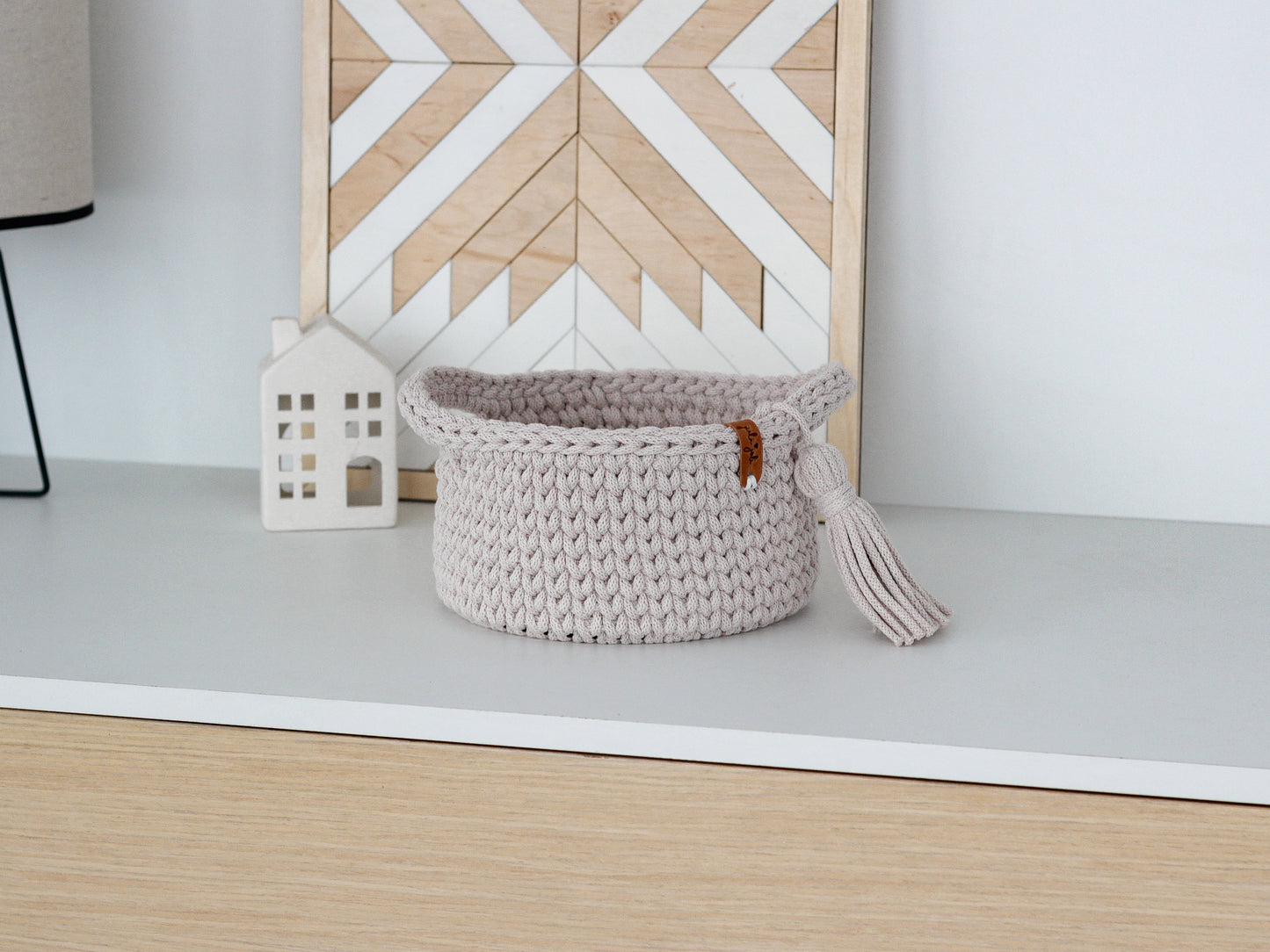 ROUND DIAPER BASKET 20cm | NUDE