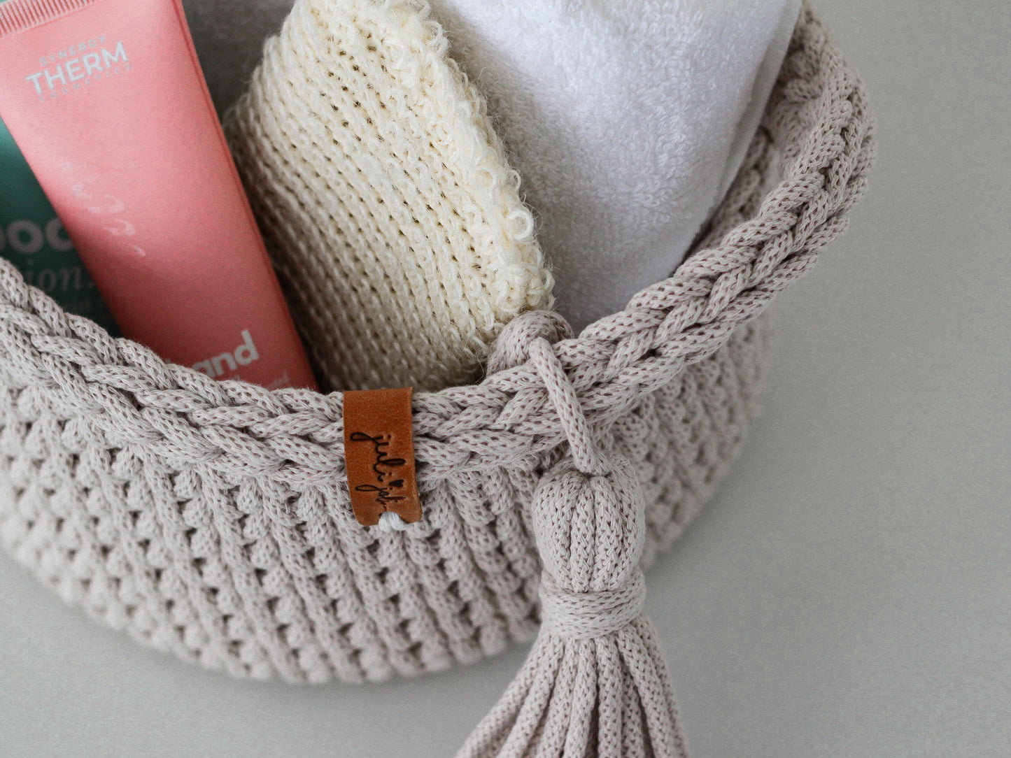 ROUND DIAPER BASKET 20cm | NUDE