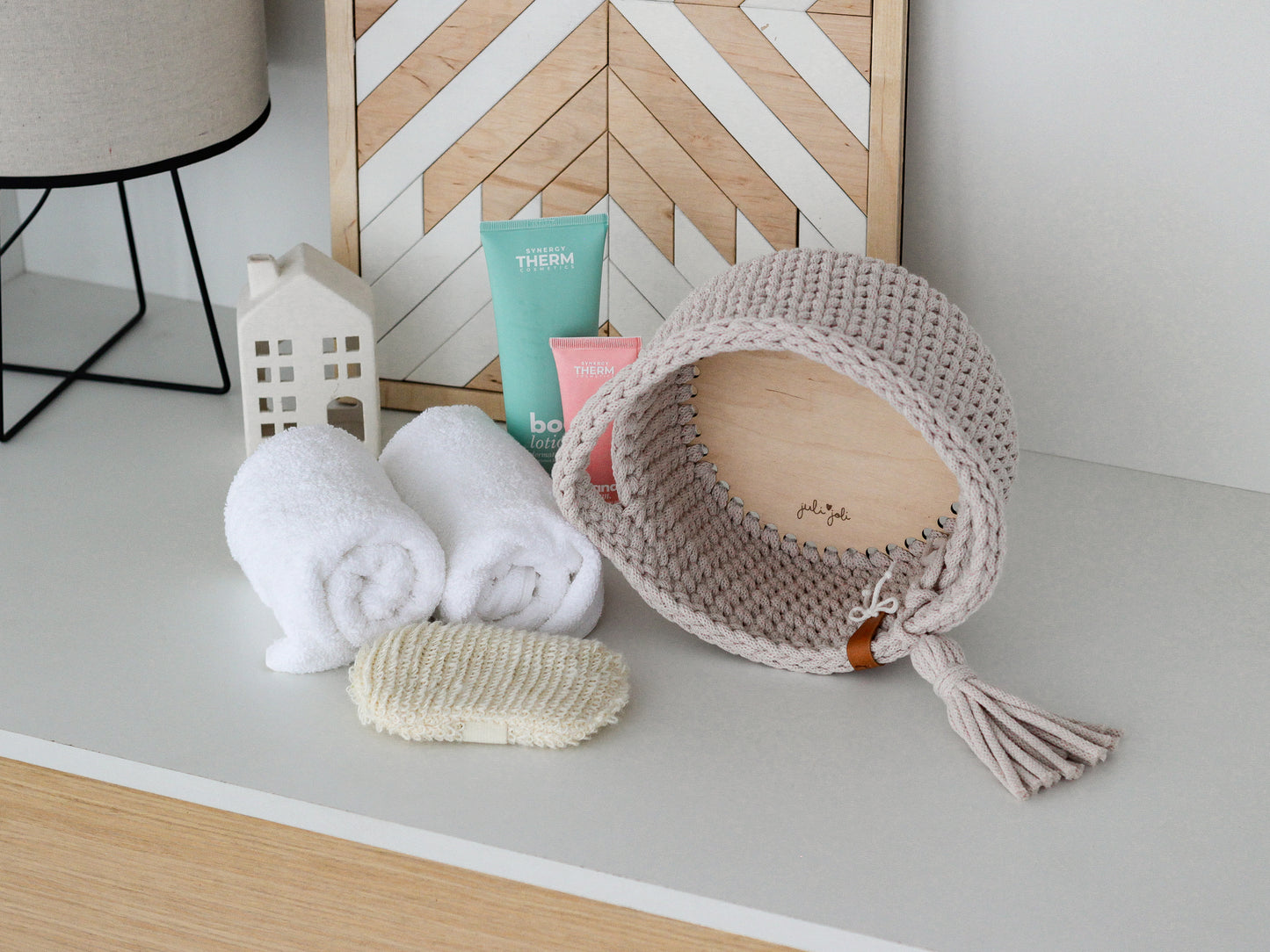 ROUND DIAPER BASKET 20cm | NUDE