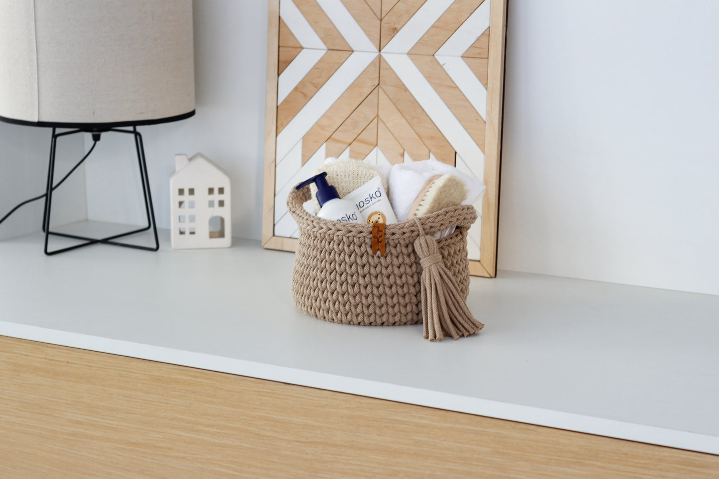 ROUND DIAPER BASKET 20cm | SAND