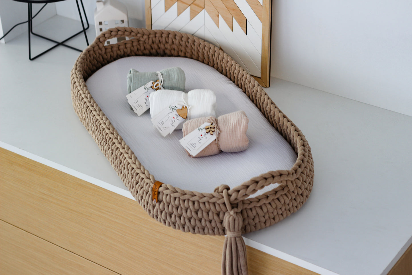 BABY SHOWER | SET 3 FITTED SHEETS | SAND