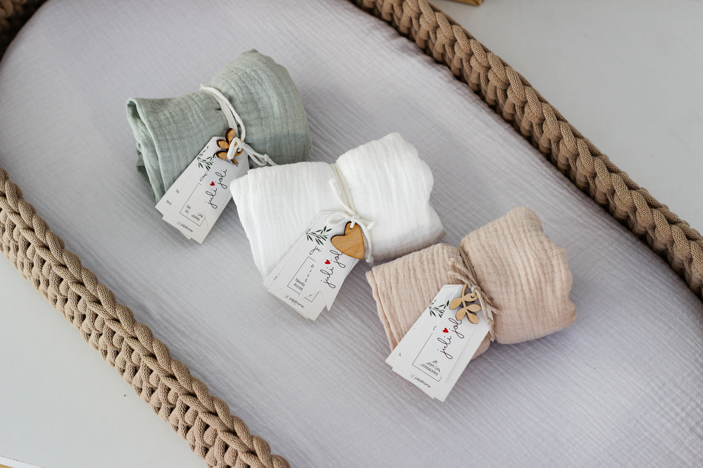 BABY SHOWER | SET 3 FITTED SHEETS | SAND