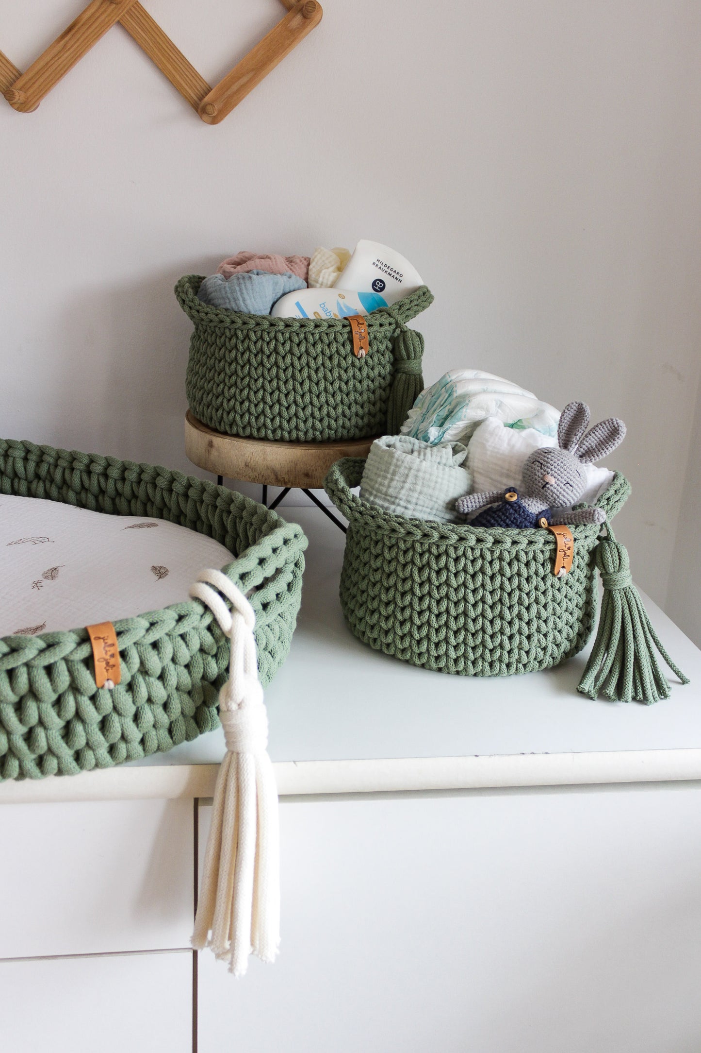 ROUND DIAPER BASKET 20cm | EUCALYPTUS