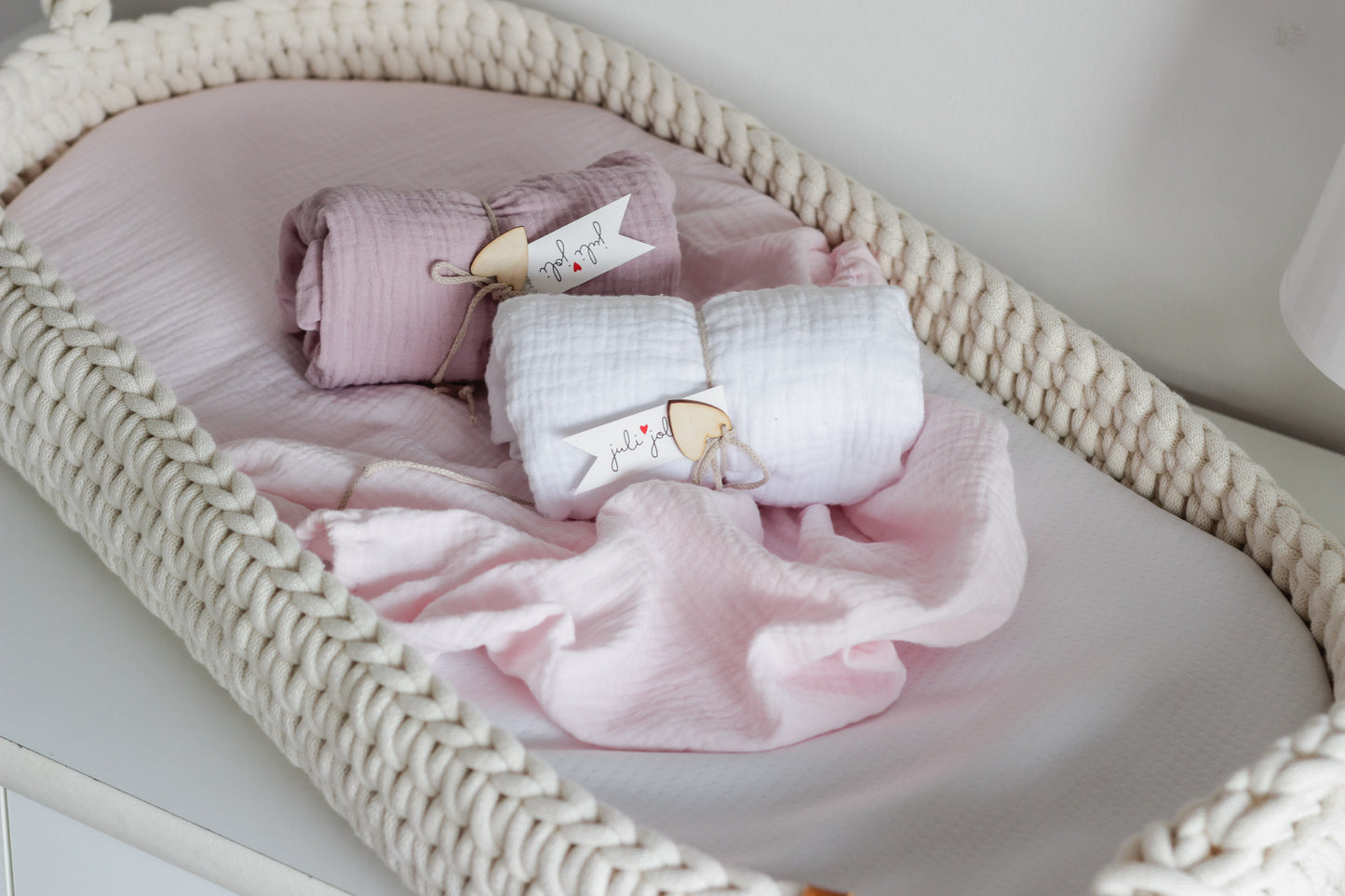 MUSLIN FITTED SHEET | PINK