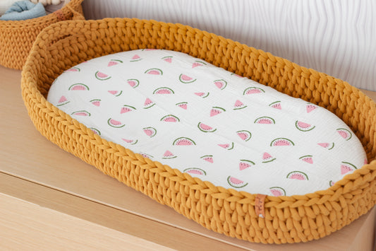 MUSLIN FITTED SHEET | WATERMELONS