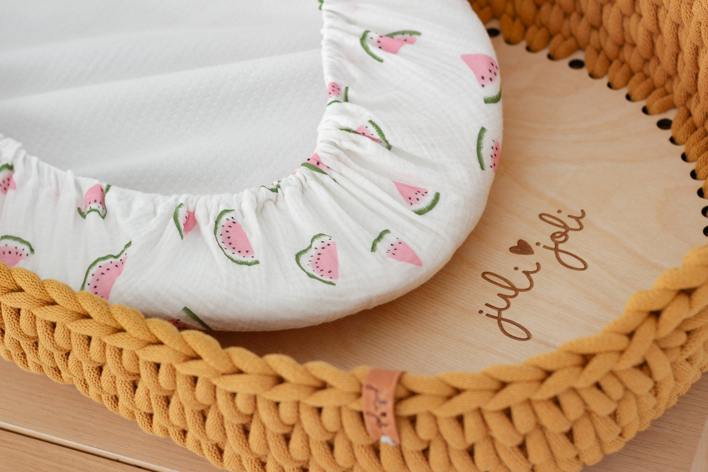 MUSLIN FITTED SHEET | WATERMELONS