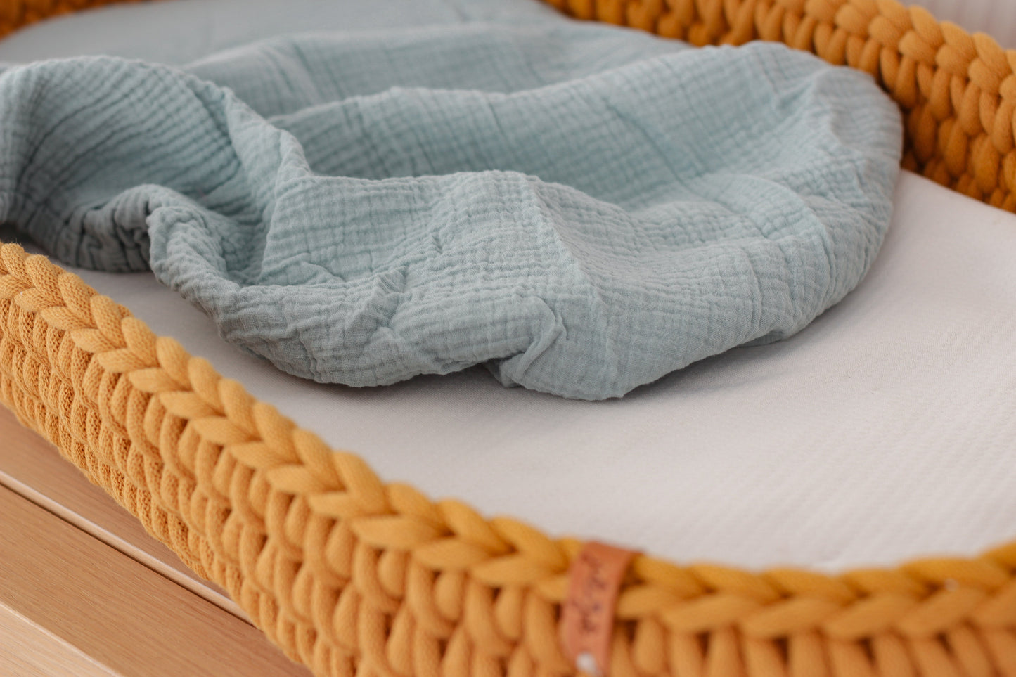 MUSLIN FITTED SHEET | SAGE