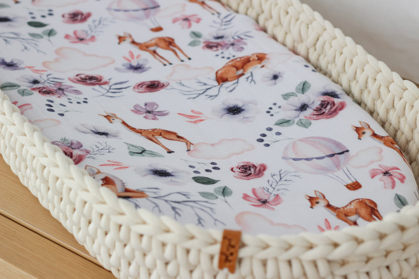 PREMIUM COTTON FITTED SHEET | DEER and FLOWERS