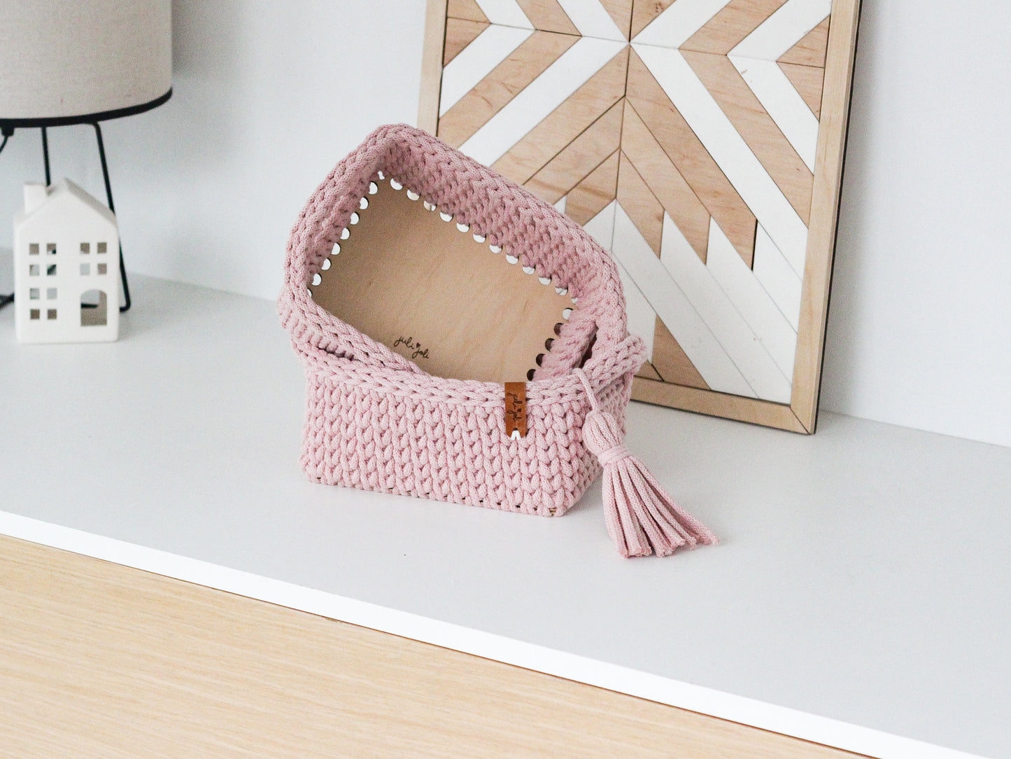 RECTANGLE BASKET LOW | PASTEL PINK