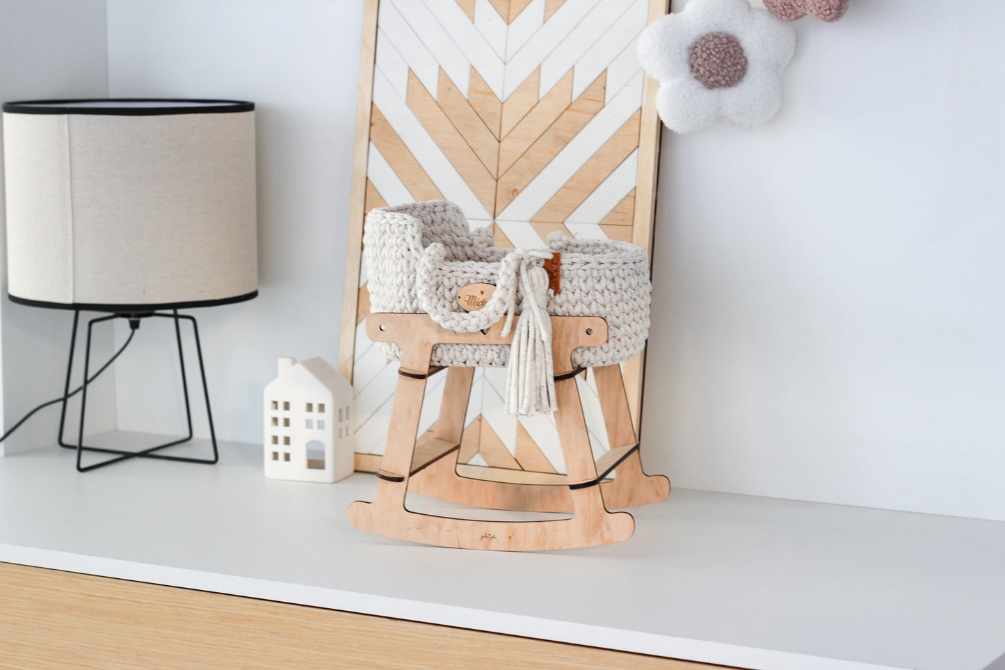 27cm DOLL MOSES BASKET | RAINBOW DUST