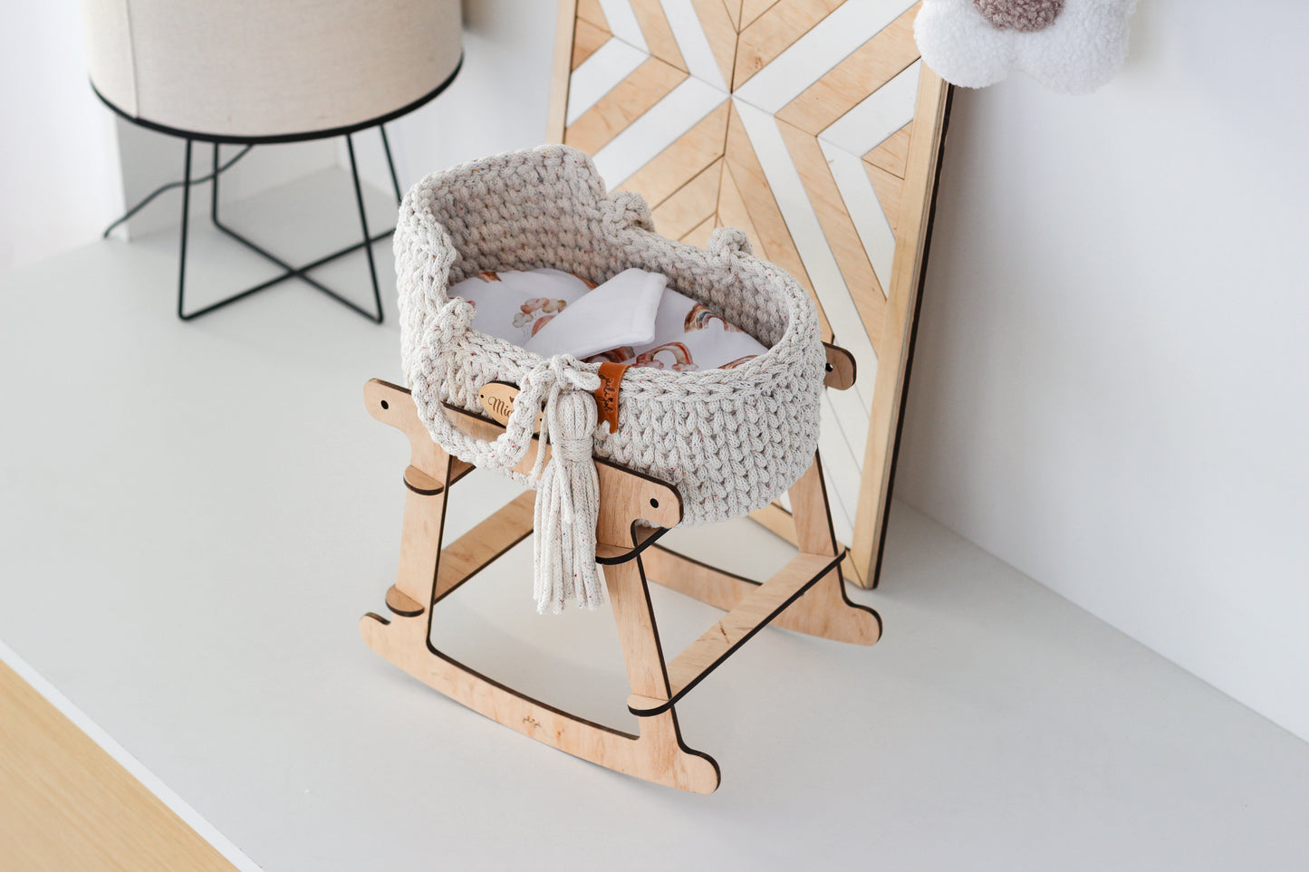 27cm DOLL MOSES BASKET | RAINBOW DUST