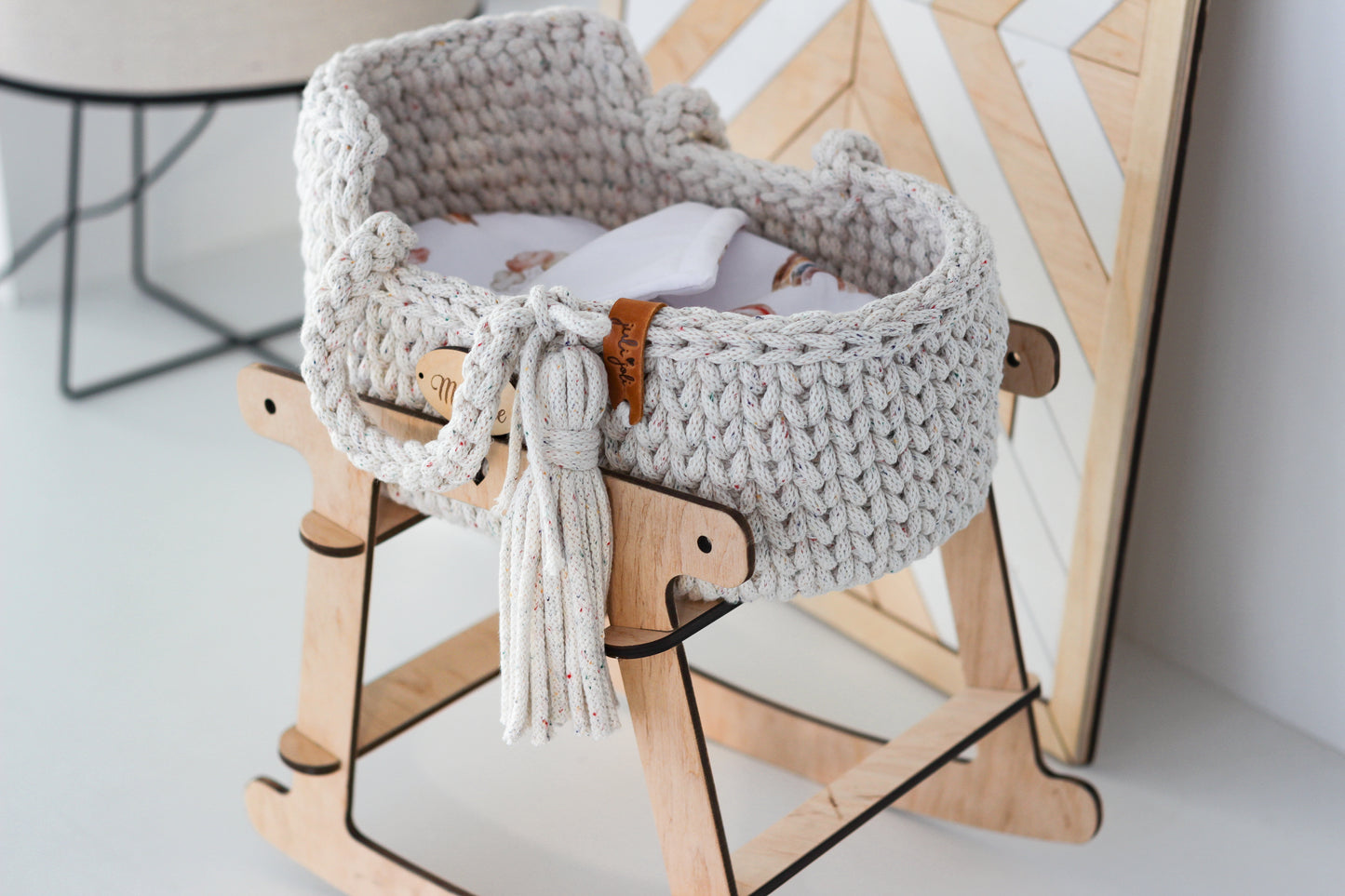 27cm DOLL MOSES BASKET | RAINBOW DUST