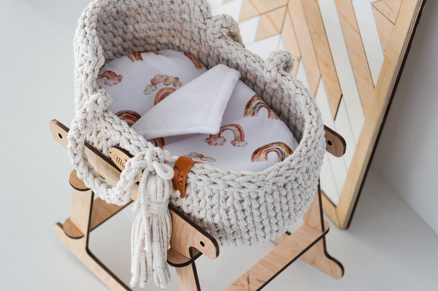 27cm DOLL MOSES BASKET | RAINBOW DUST