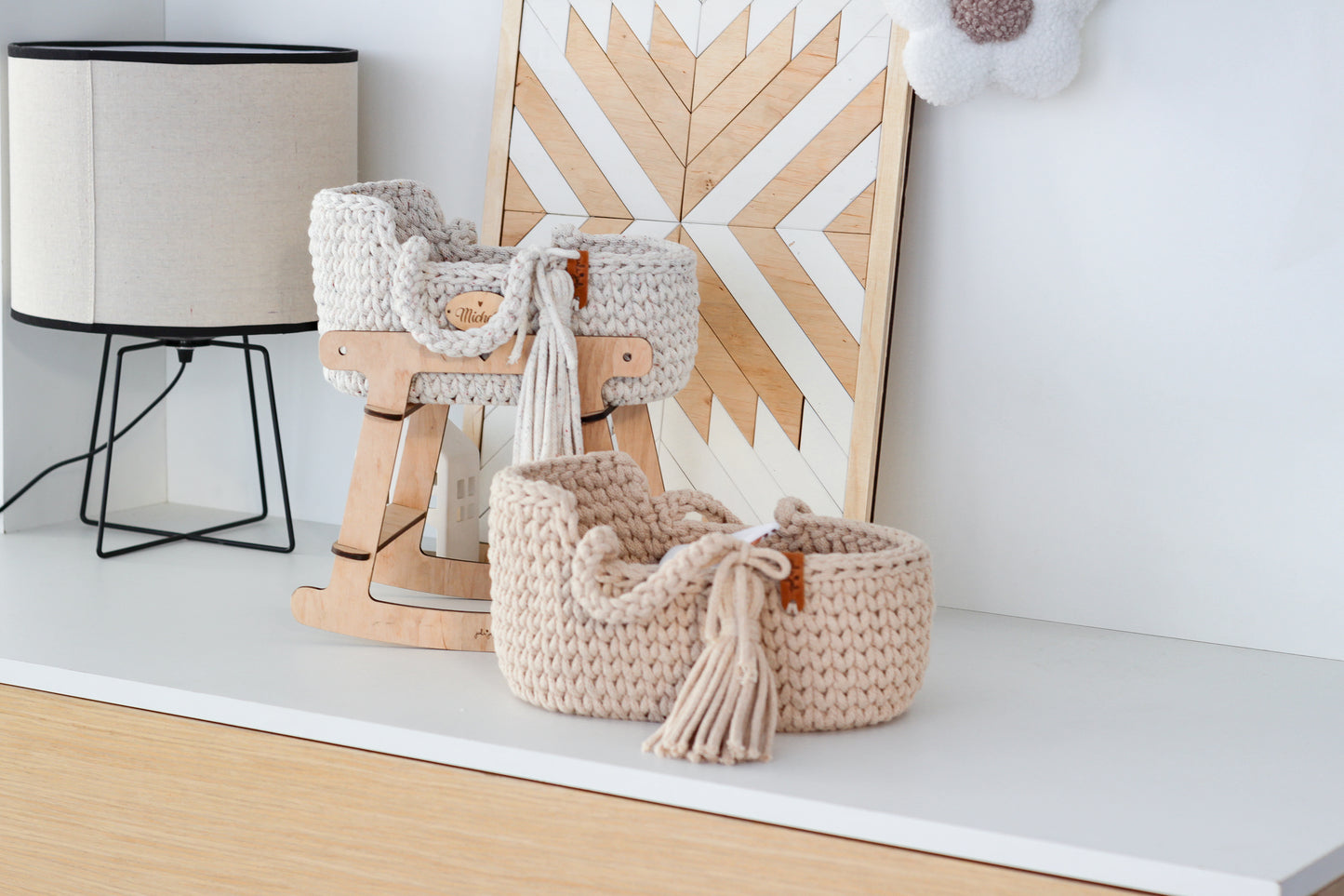 27cm DOLL MOSES BASKET | RAINBOW DUST