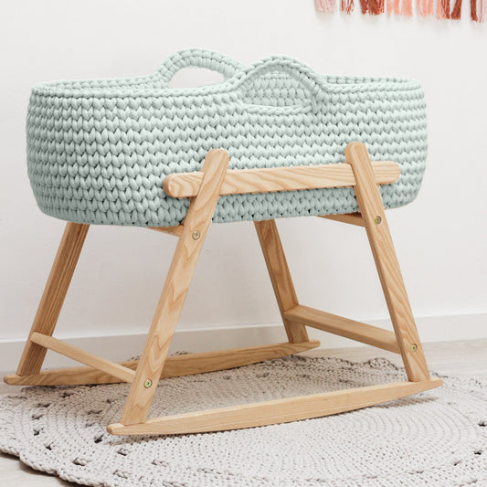 BABY MOSES BASKET | MILKY GREEN