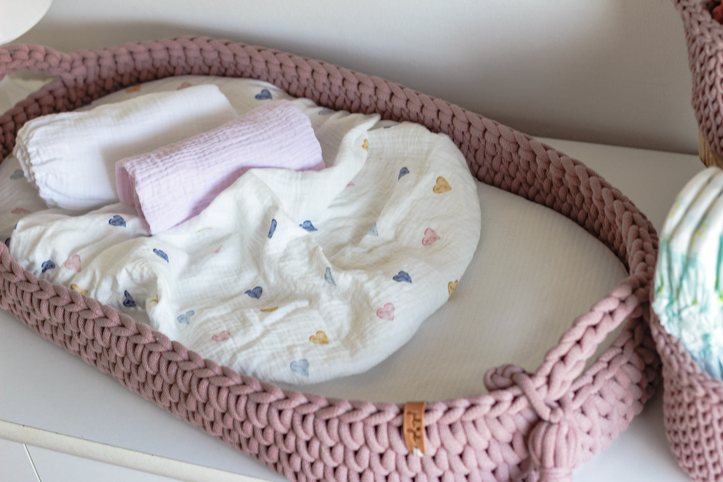 BABY CHANGING BASKET | Mauve