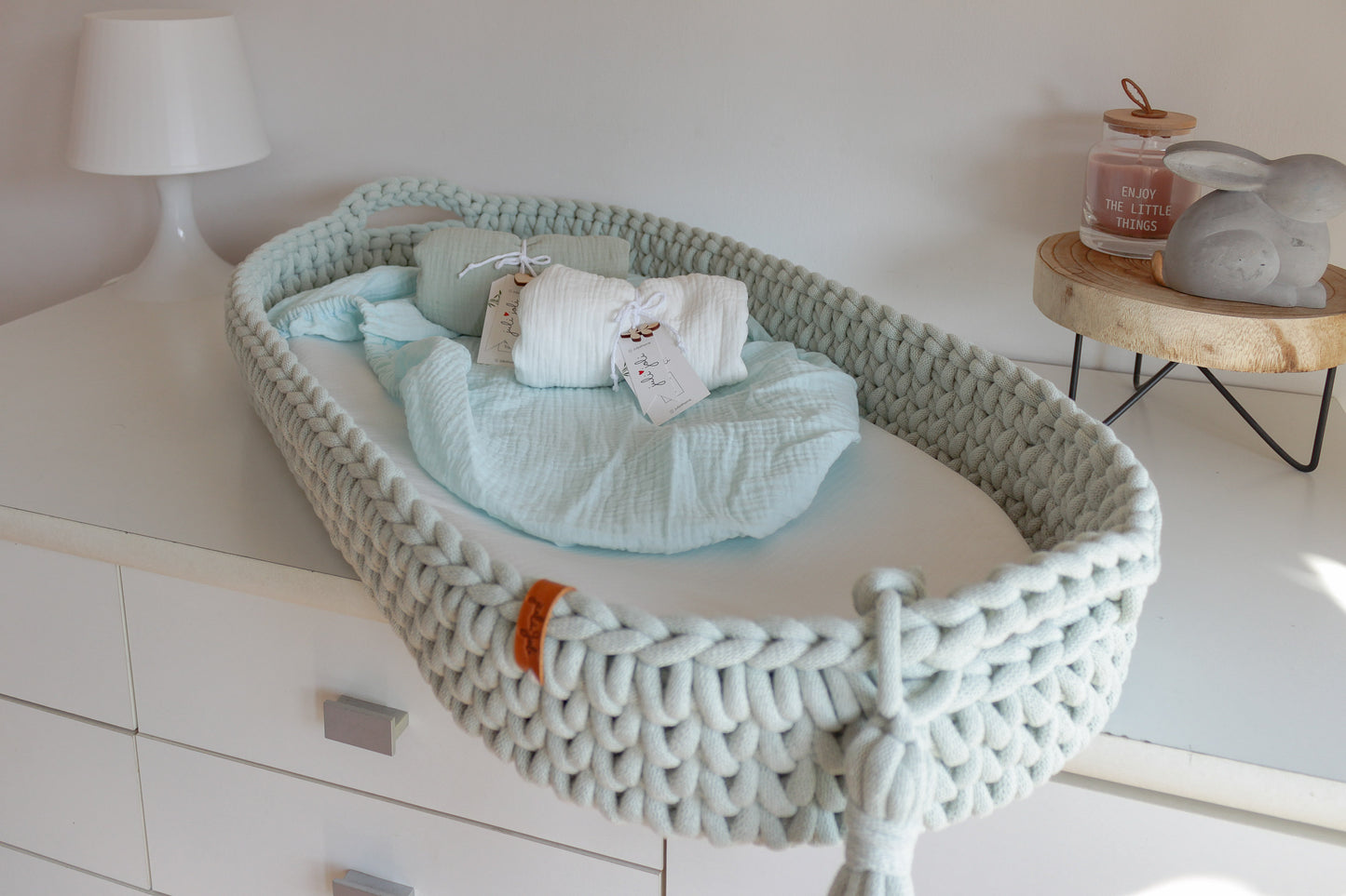 BABY CHANGING BASKET | Milky Green