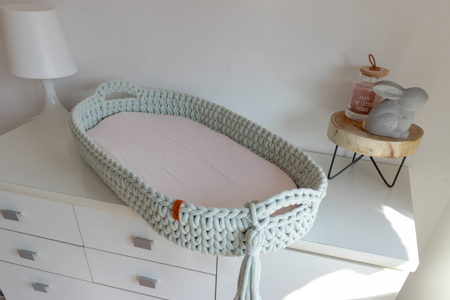 BABY CHANGING BASKET | Milky Green