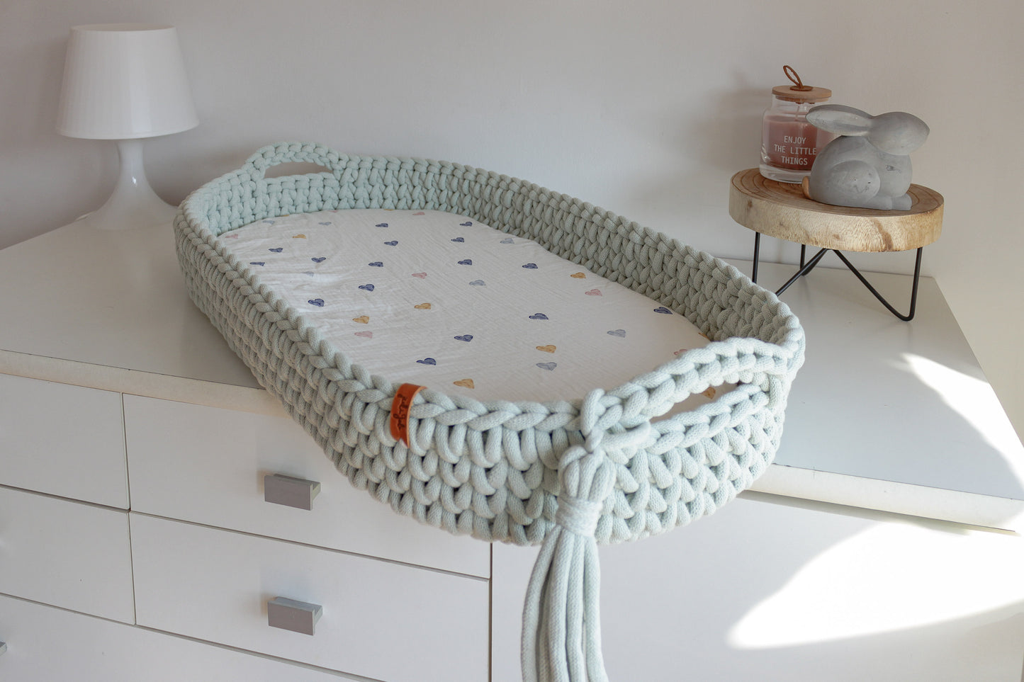 BABY CHANGING BASKET | Milky Green